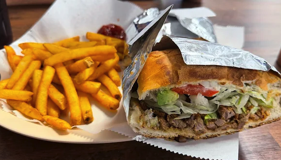 Torta Cubana sandwich with fries